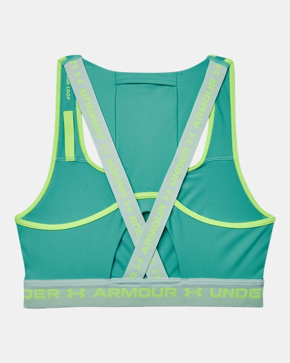 Women's Armour® Mid Crossback Pocket Sports Bra, Green, pdpMainDesktop image number 12